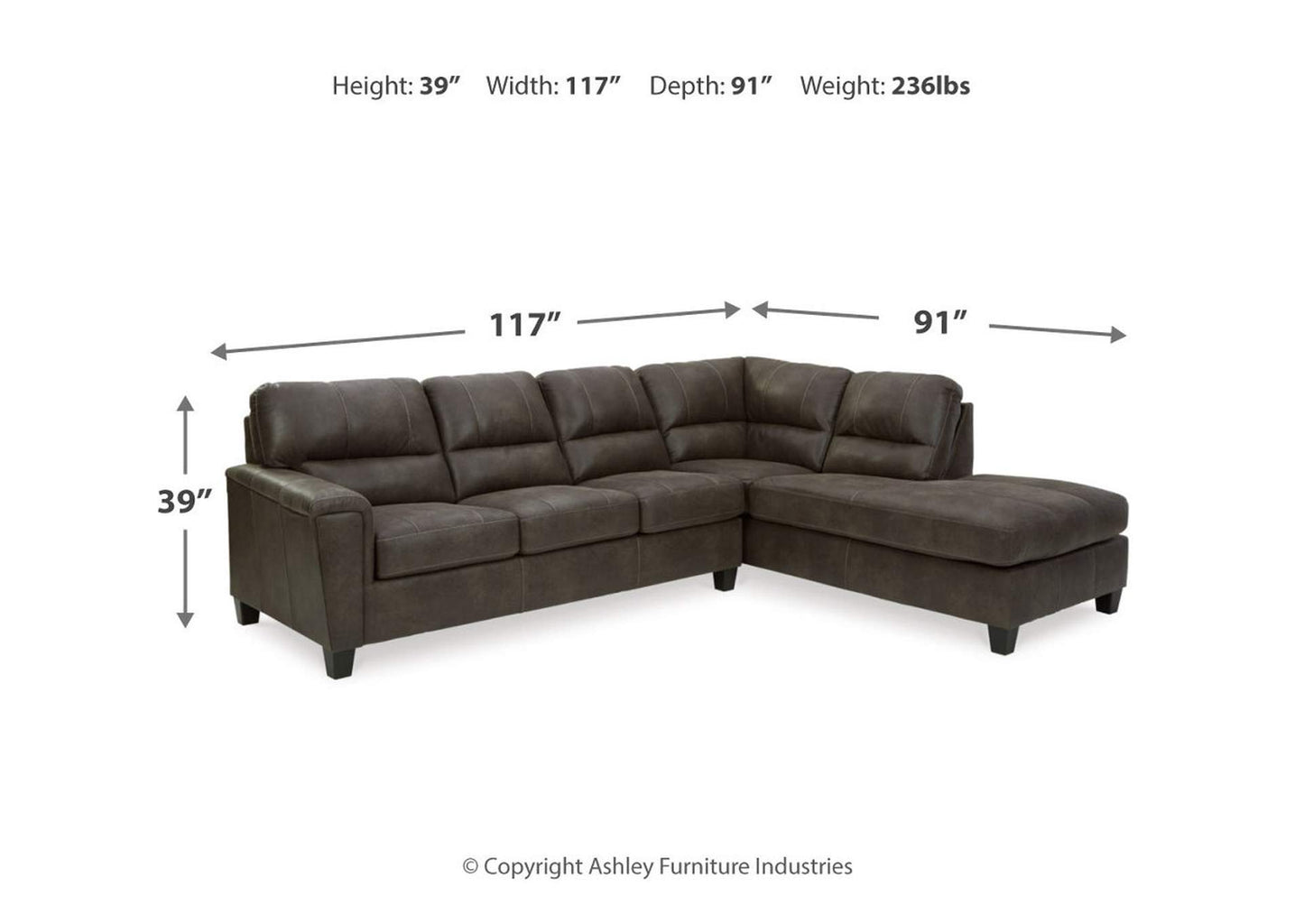 Navi 2-Piece Sectional with Chaise