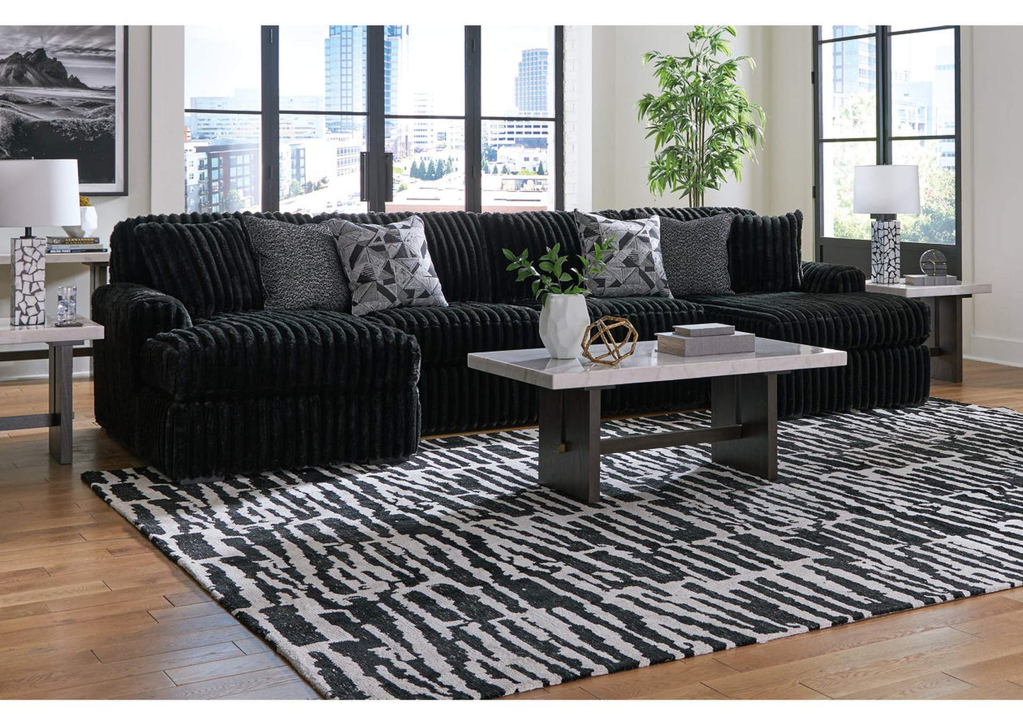 Midnight-Madness 3-Piece Sectional with Chaise