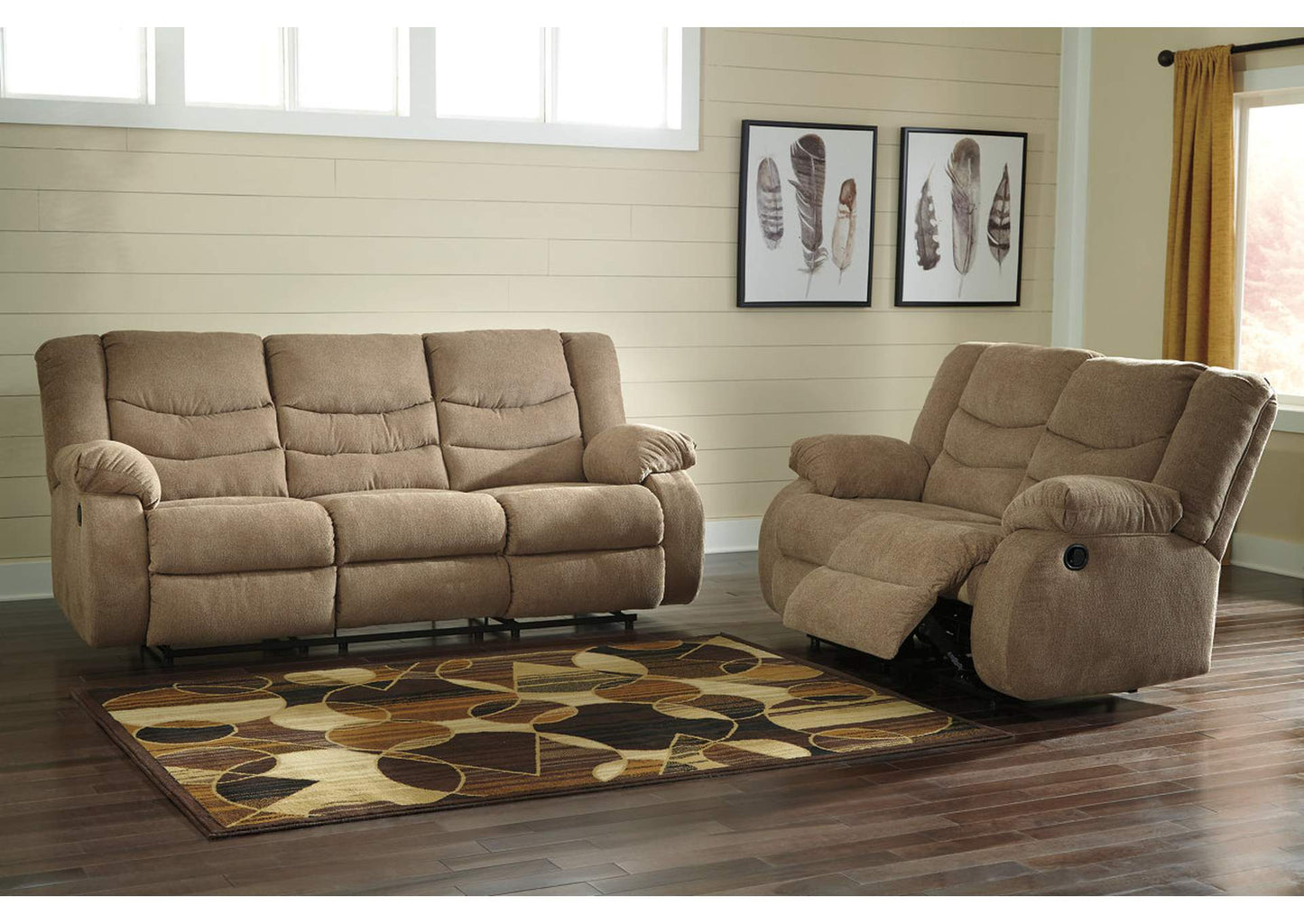 Tulen Manual Reclining Sofa and Loveseat Set