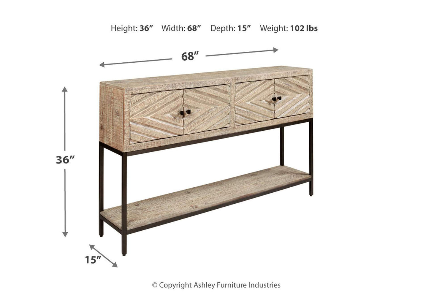 Roanley Sofa/Console Table