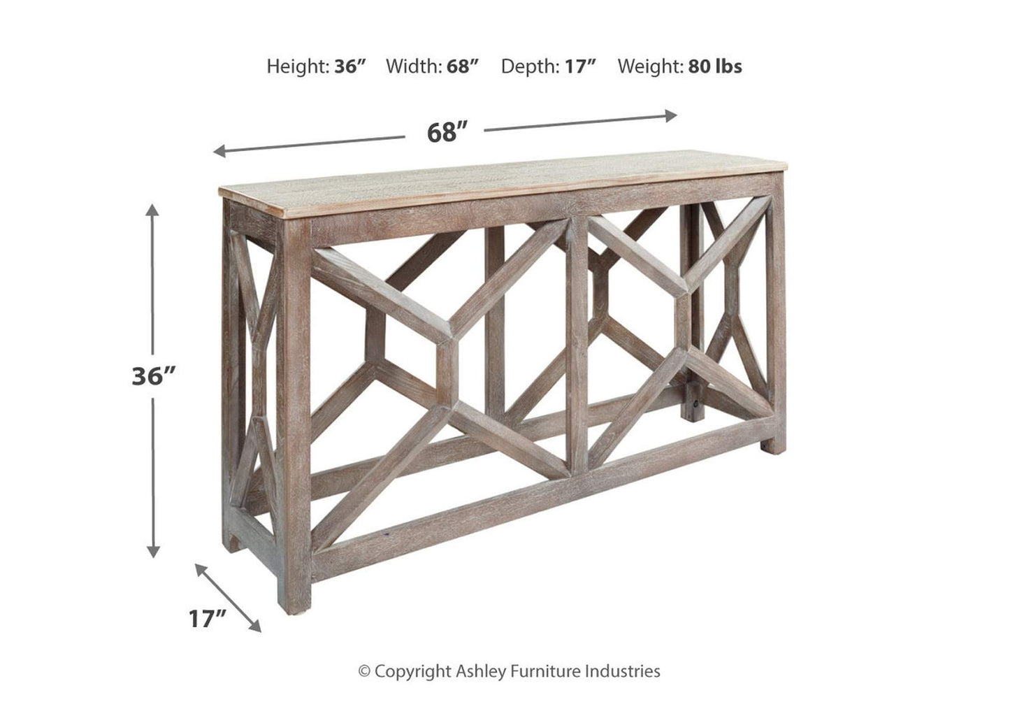 Lanzburg Sofa/Console Table