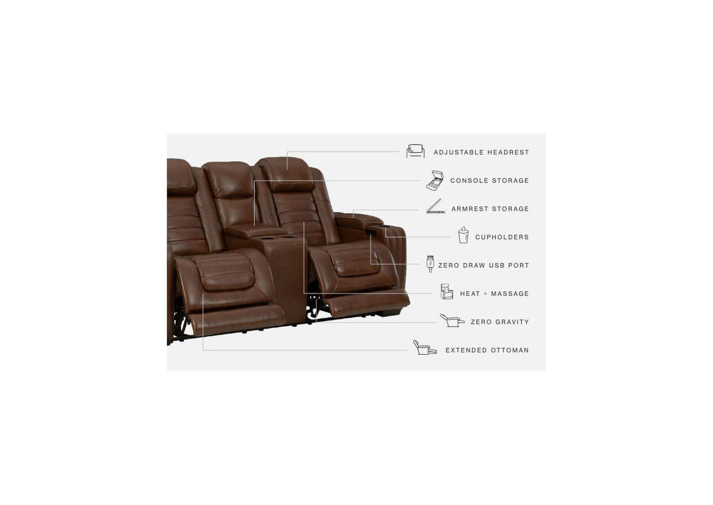 Backtrack Power Reclining Loveseat with Console