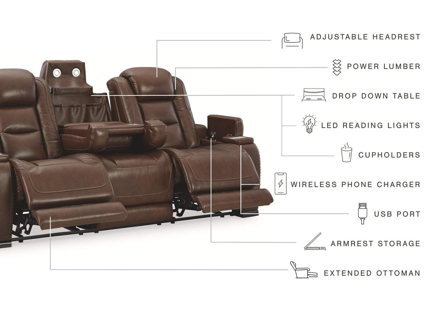 The Man-Den Triple Power Reclining Sofa, Loveseat and Recliner