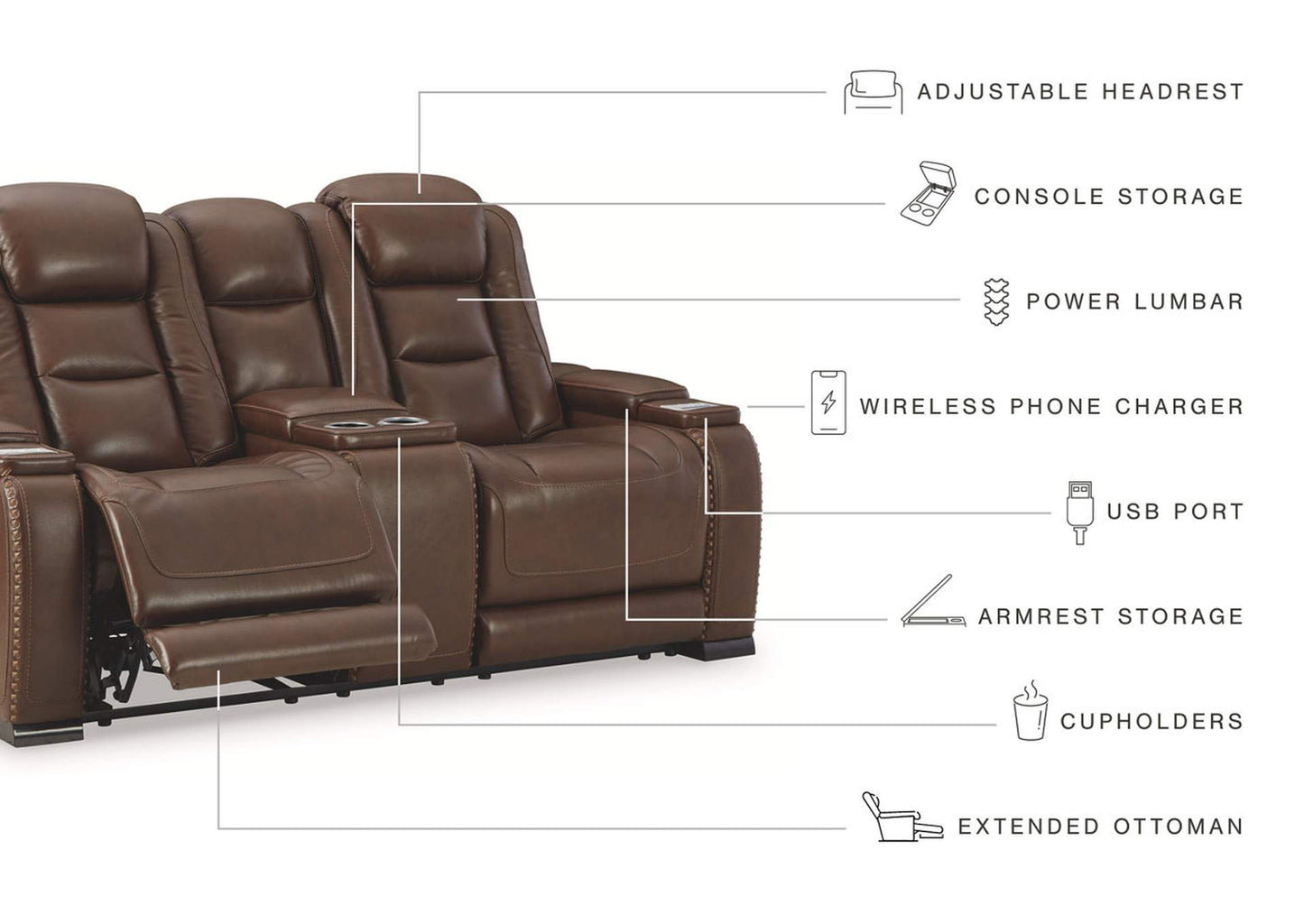 The Man-Den Triple Power Reclining Sofa, Loveseat and Recliner