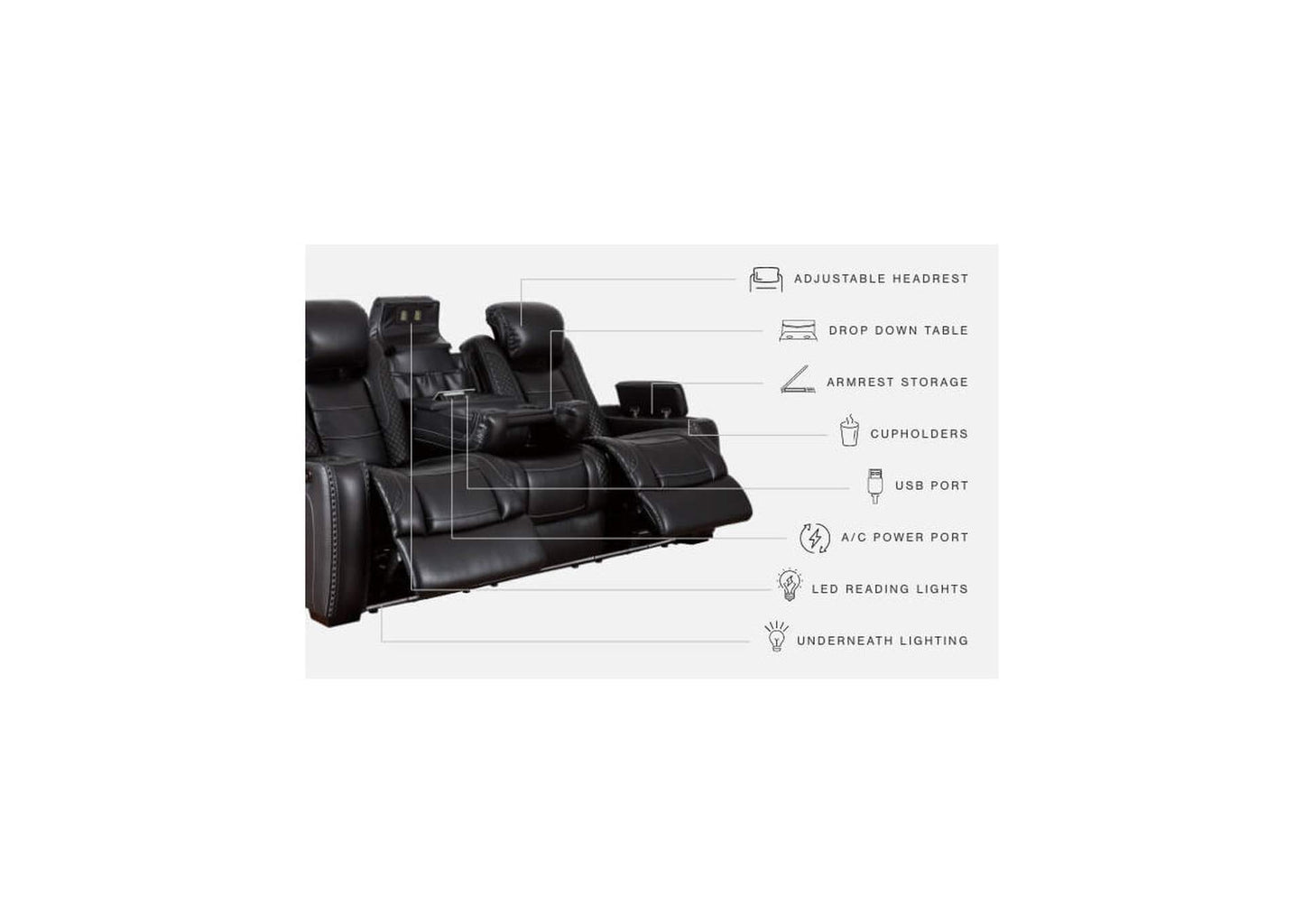 Party Time Dual Power Reclining Sofa and Loveseat Set