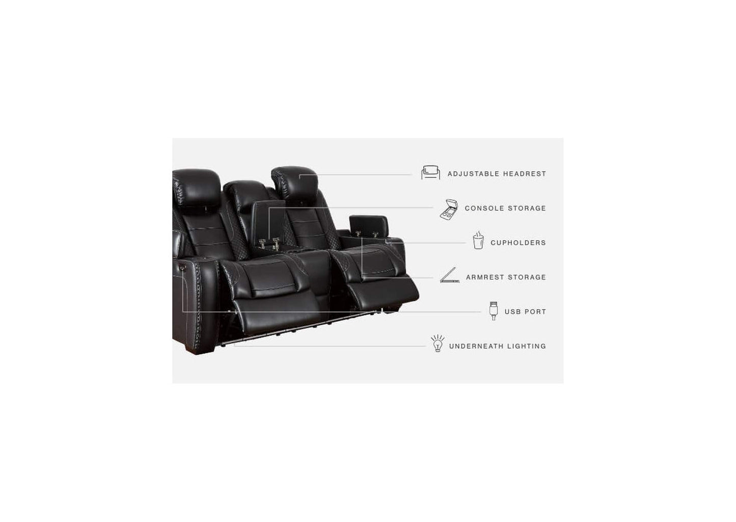 Party Time Dual Power Reclining Sofa and Loveseat Set