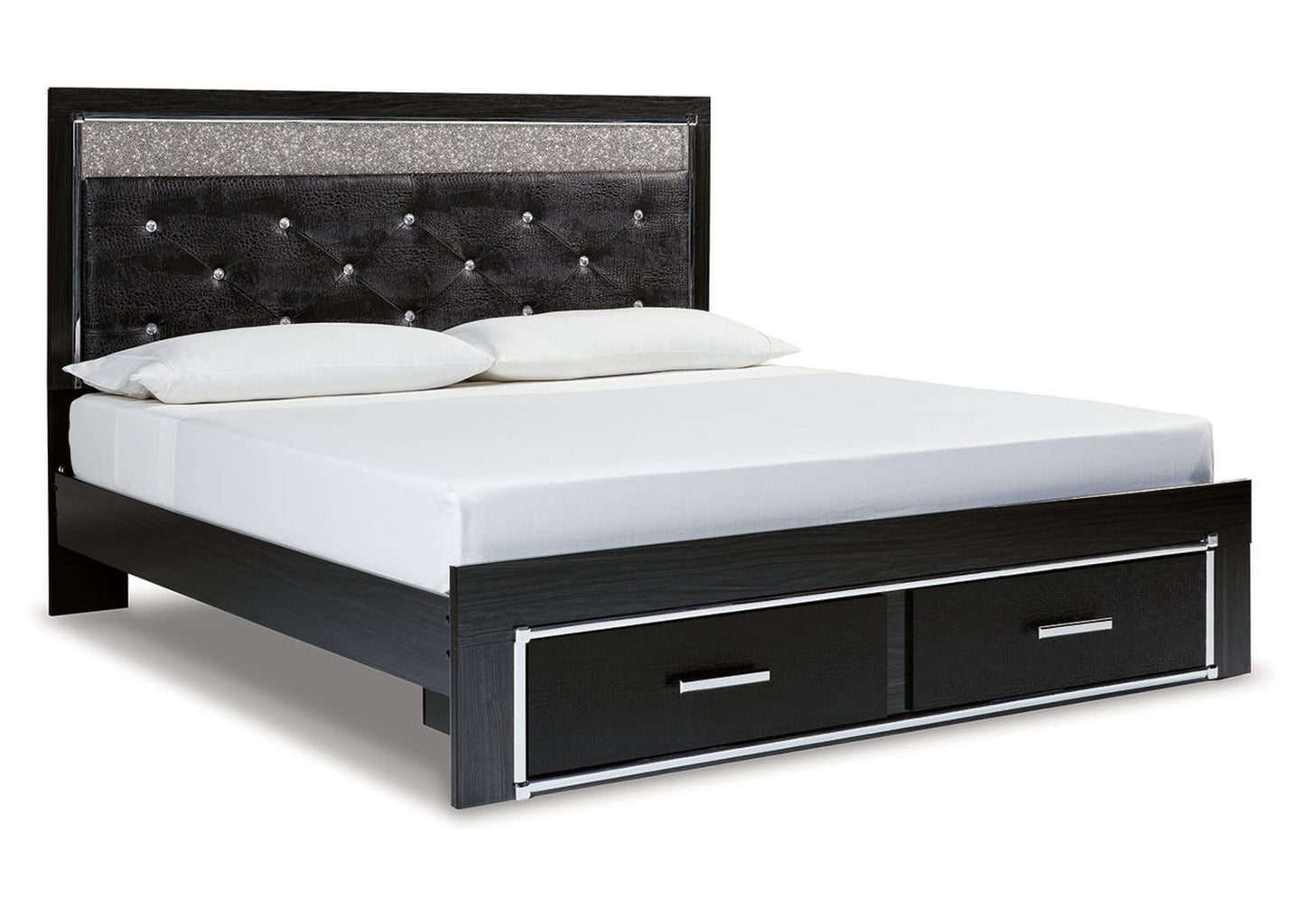 Kaydell King Upholstered Panel Storage Platform Bed