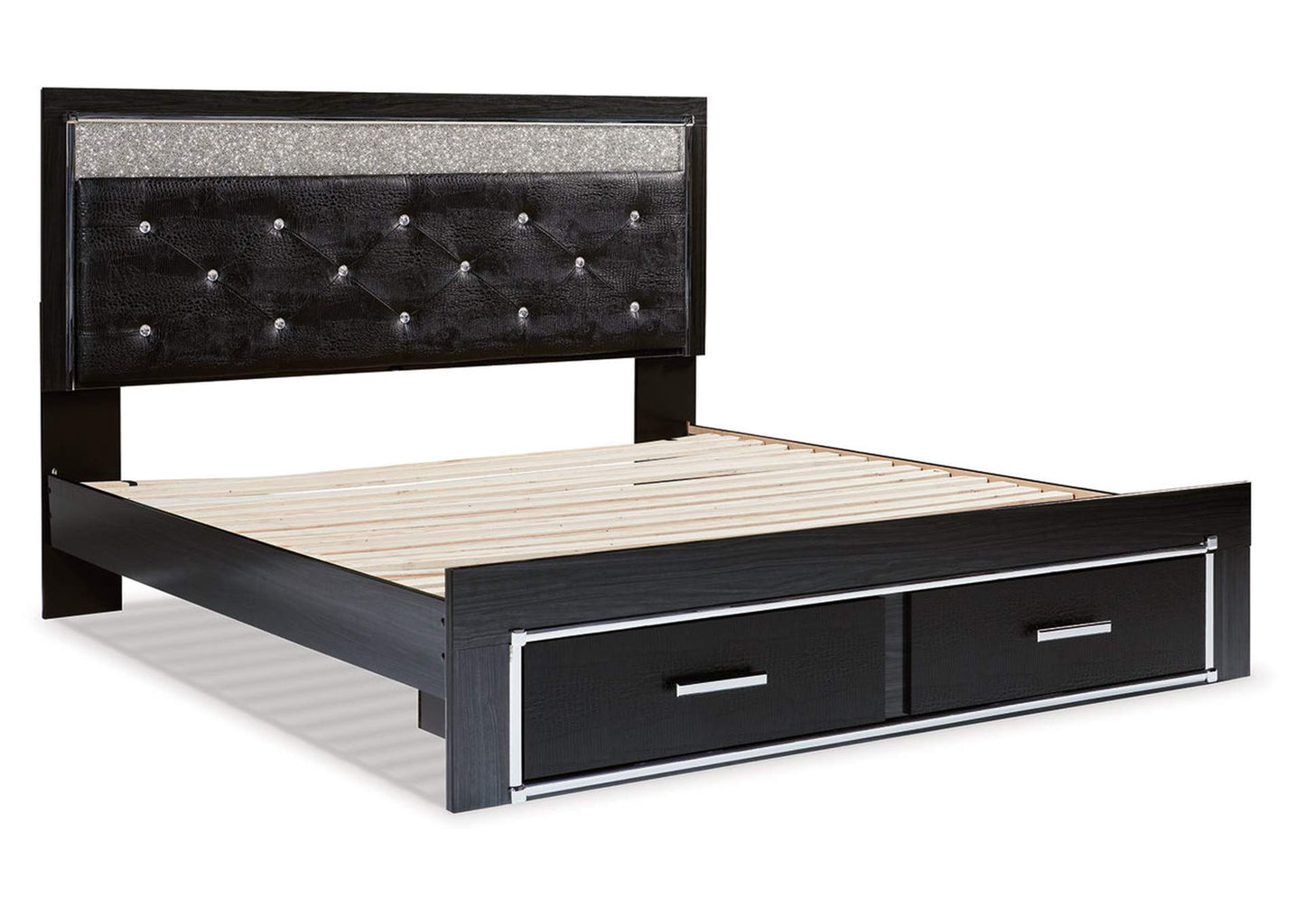 Kaydell King Upholstered Panel Storage Platform Bed