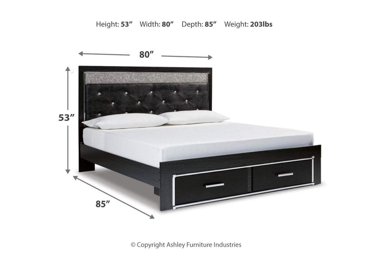 Kaydell King Upholstered Panel Storage Bed