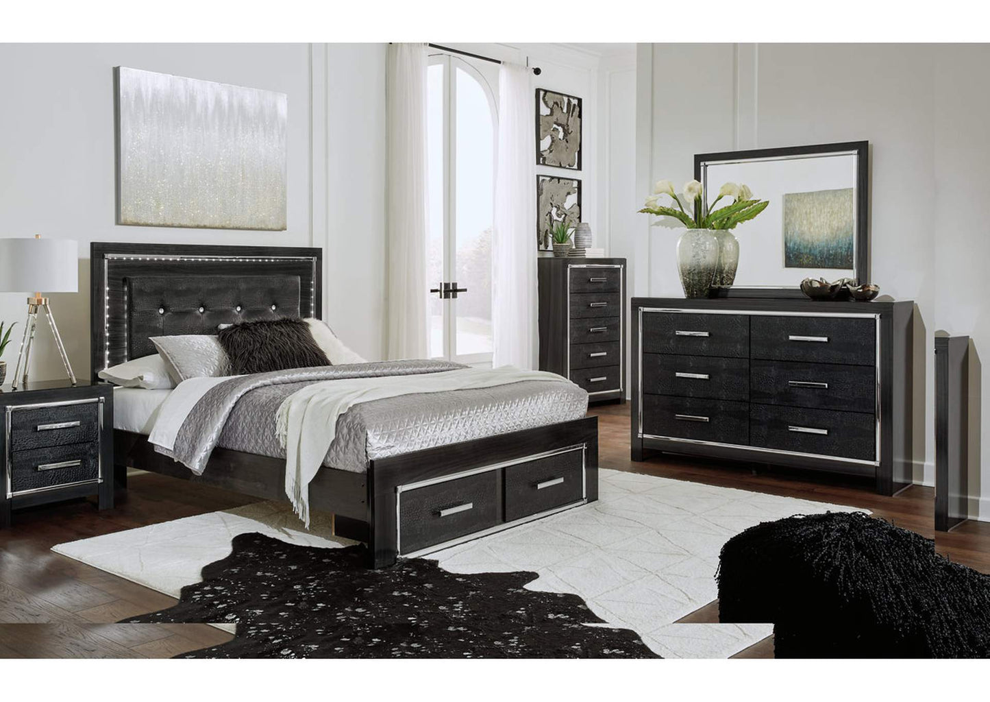 Kaydell Queen Upholstered Panel Bed with Storage