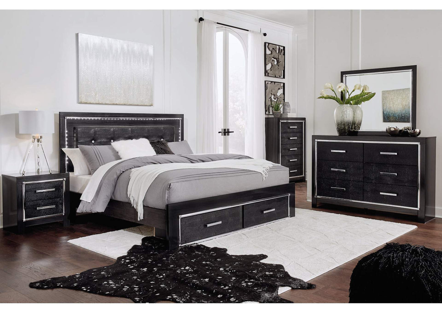 Kaydell King Upholstered Panel Bed with Storage