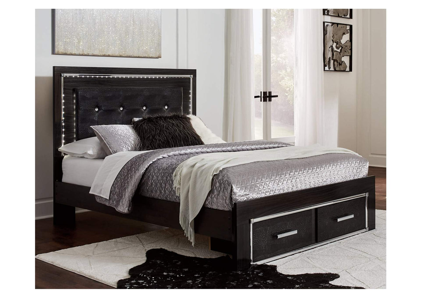 Kaydell Queen Upholstered Panel Bed with Storage