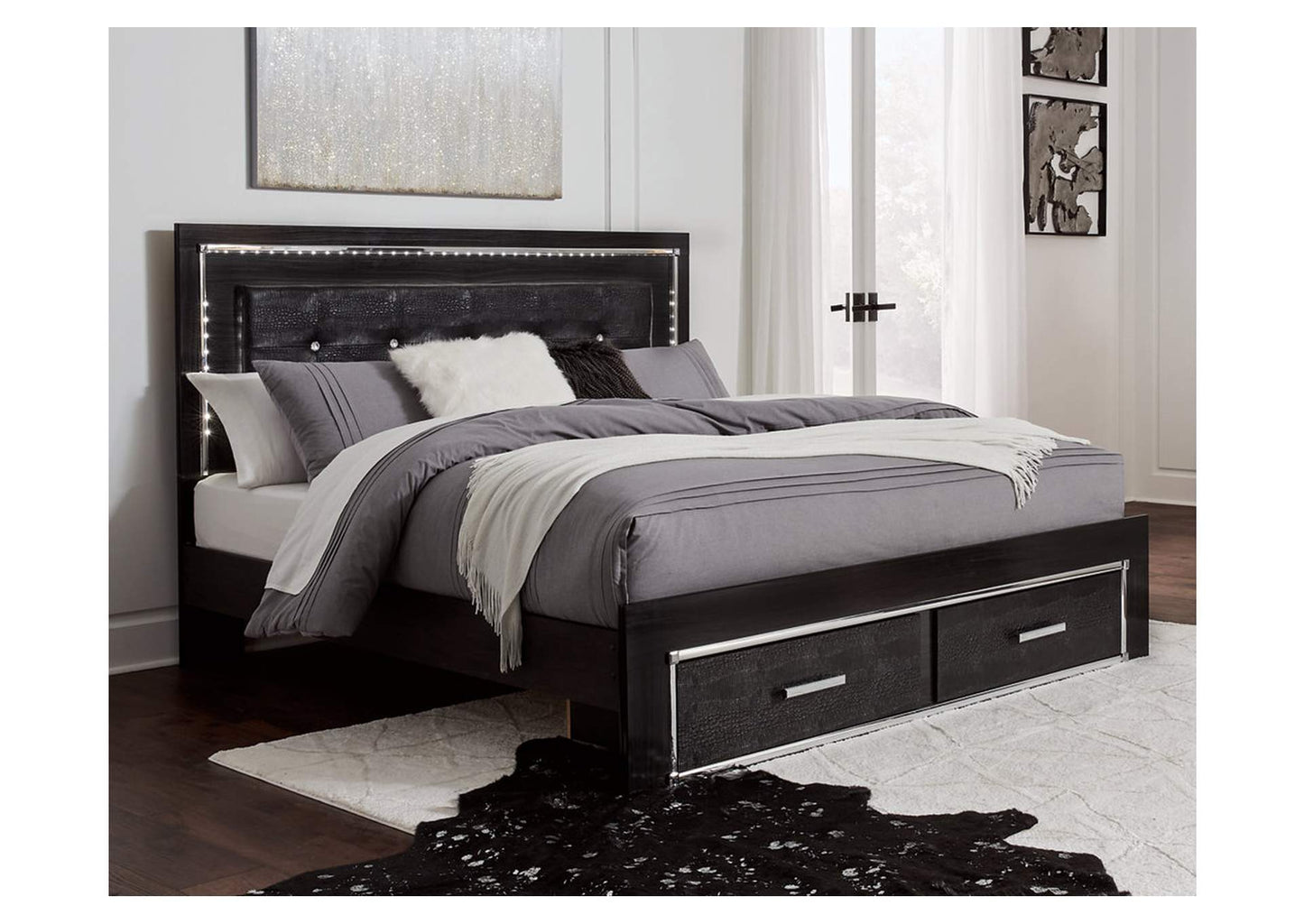 Kaydell King Upholstered Panel Bed with Storage