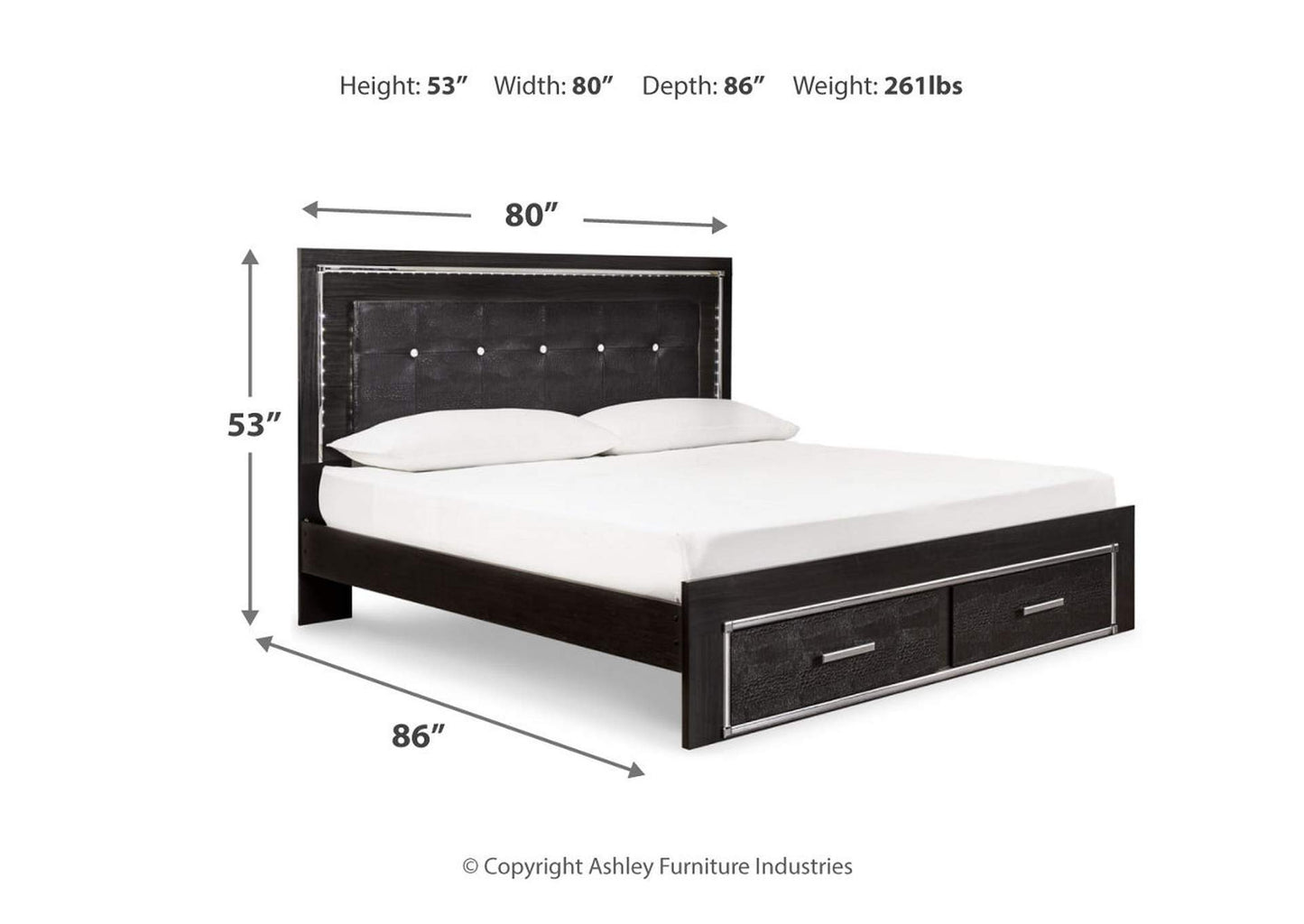 Kaydell King Upholstered Panel Bed with Storage