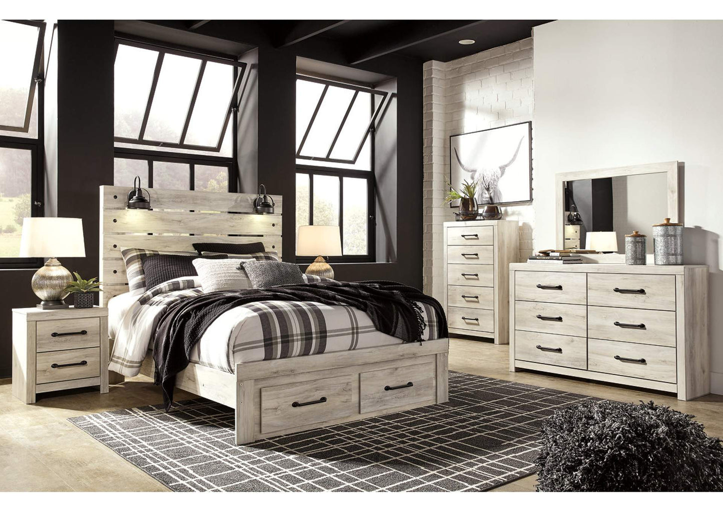 Cambeck Queen Panel Bed with 2 Storage Drawers