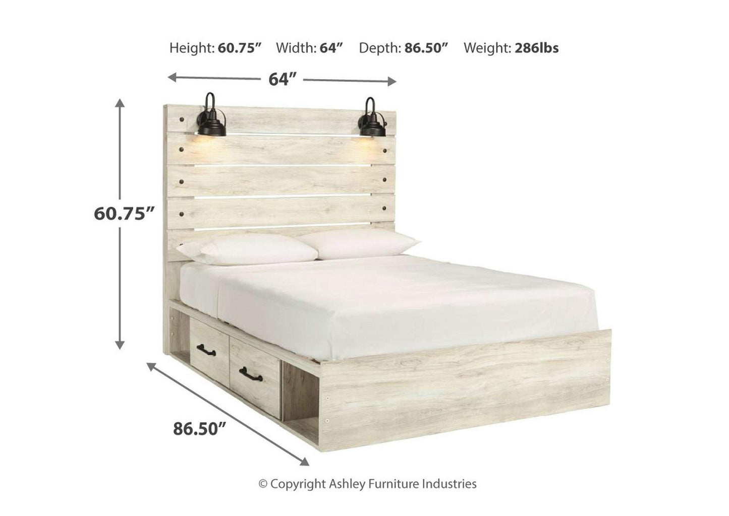 Cambeck Queen Panel Bed with 4 Storage Drawers