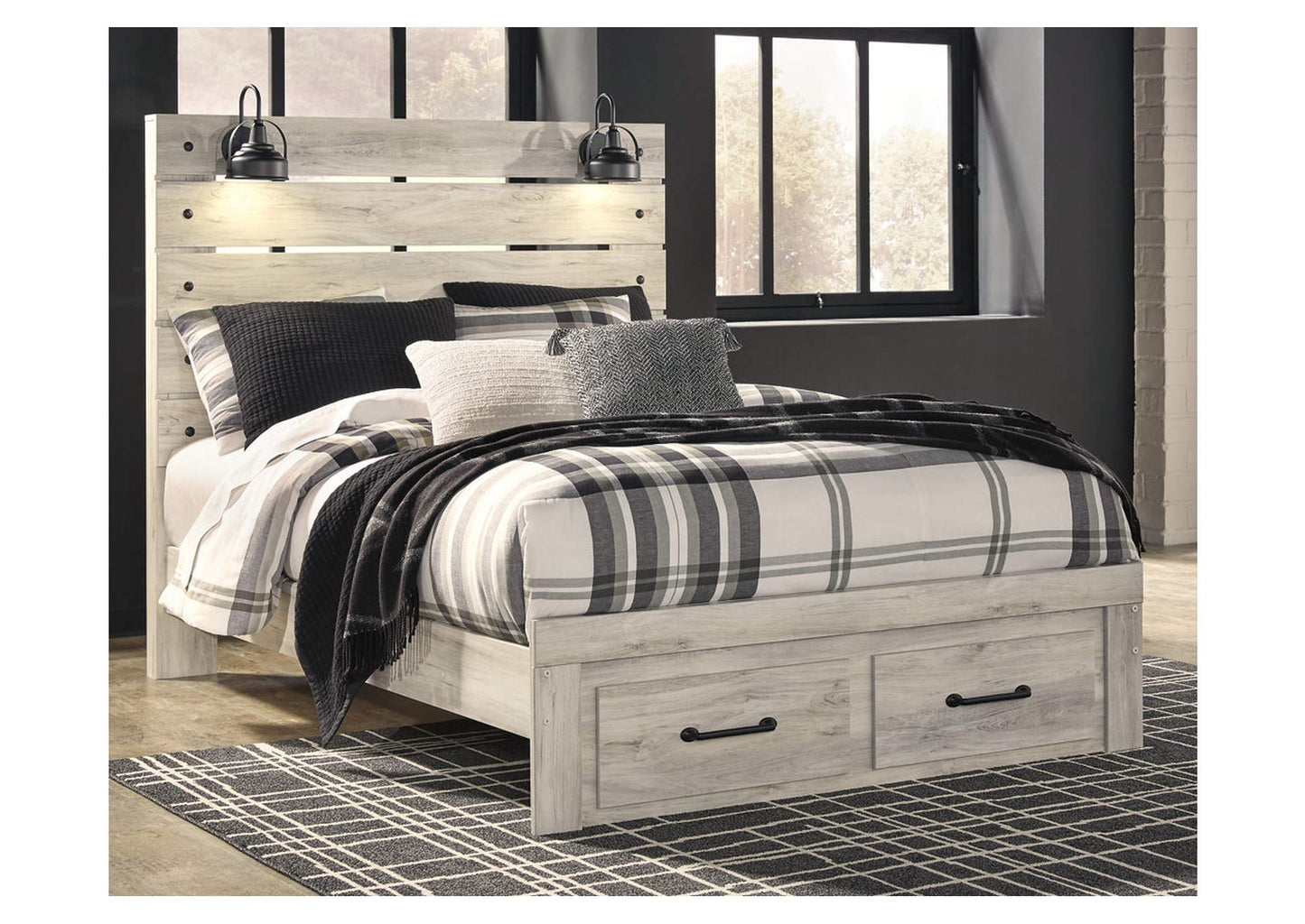 Cambeck Queen Panel Bed with 2 Storage Drawers