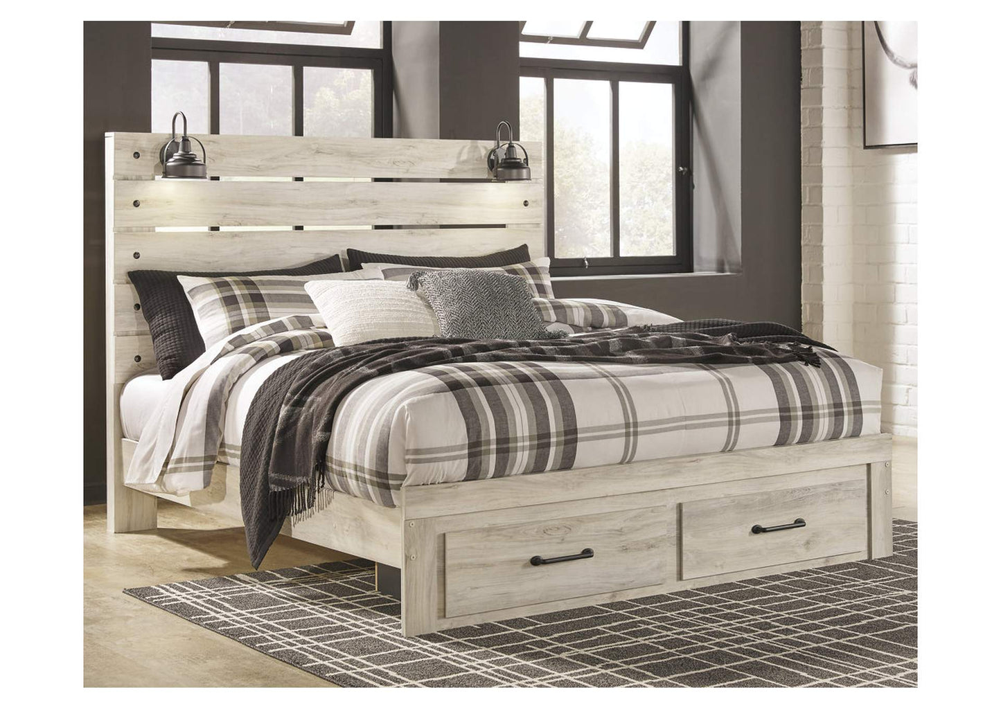 Cambeck King Panel Bed with 2 Storage Drawers