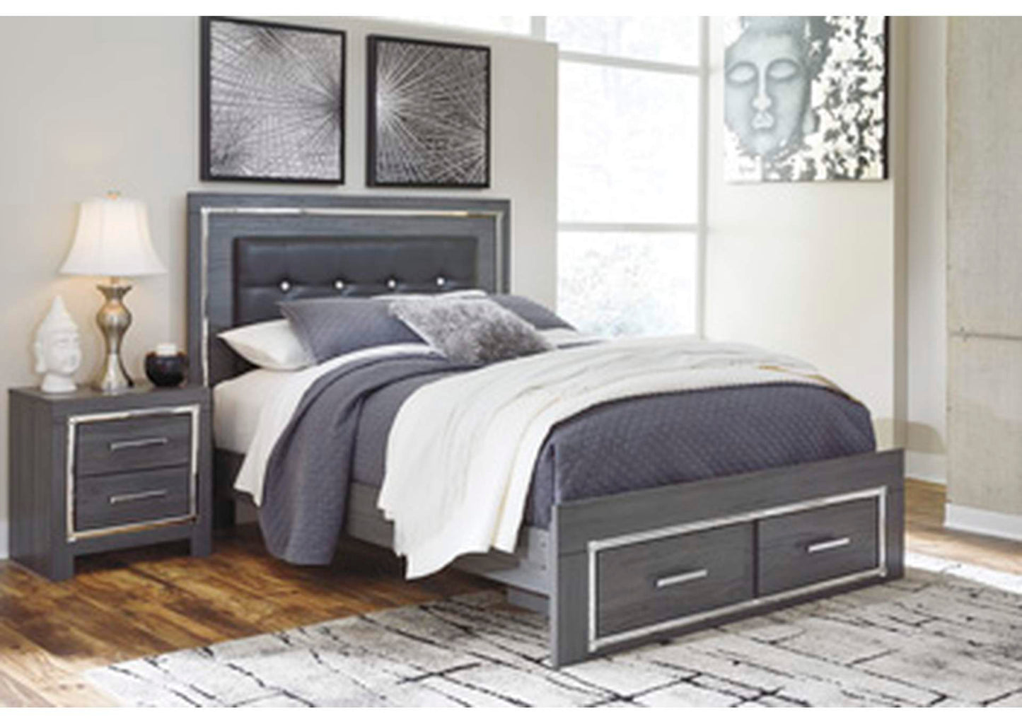 Lodanna Queen Panel Bed with 2 Storage Drawers