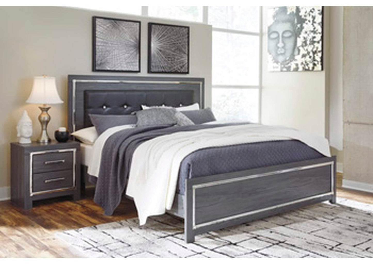 Lodanna King Panel Bed with 2 Storage Drawers