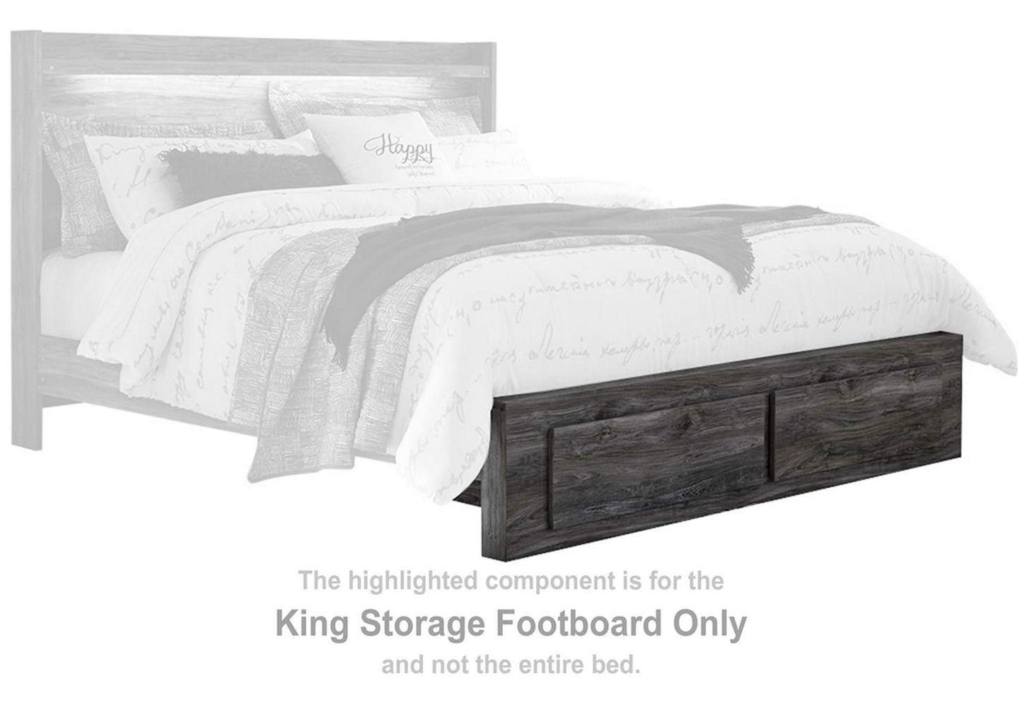 Baystorm King Panel Bed with 6 Storage Drawers