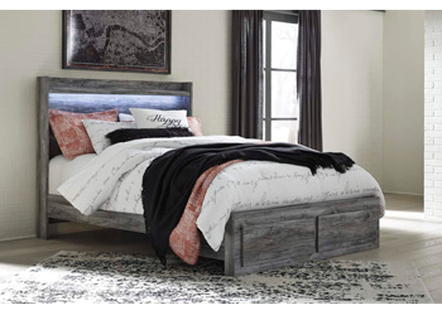 Baystorm Queen Panel Bed with 4 Storage Drawers