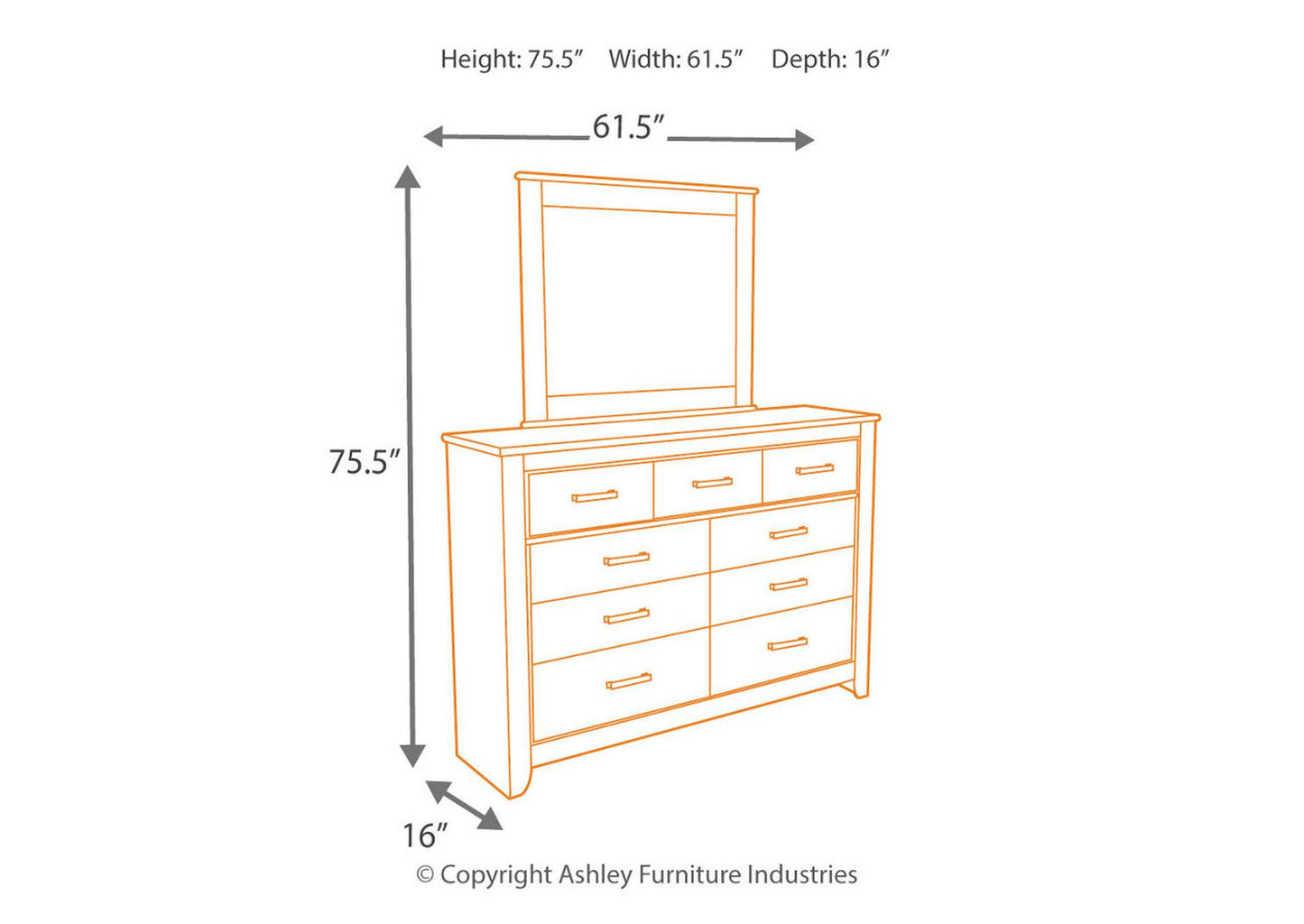 Zelen Dresser and Mirror