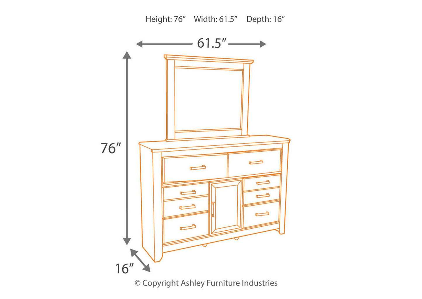 Juararo Dresser and Mirror