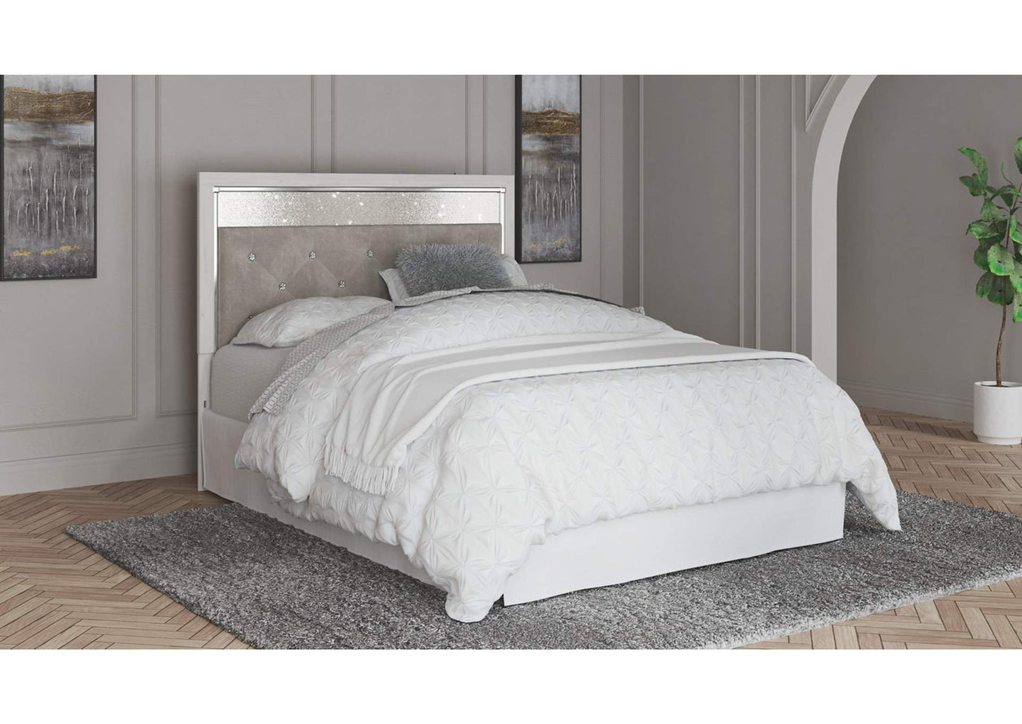 Altyra Queen Upholstered Panel Headboard