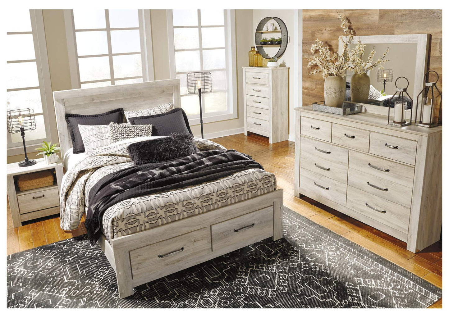 Bellaby Queen Platform Bed with 2 Storage Drawers