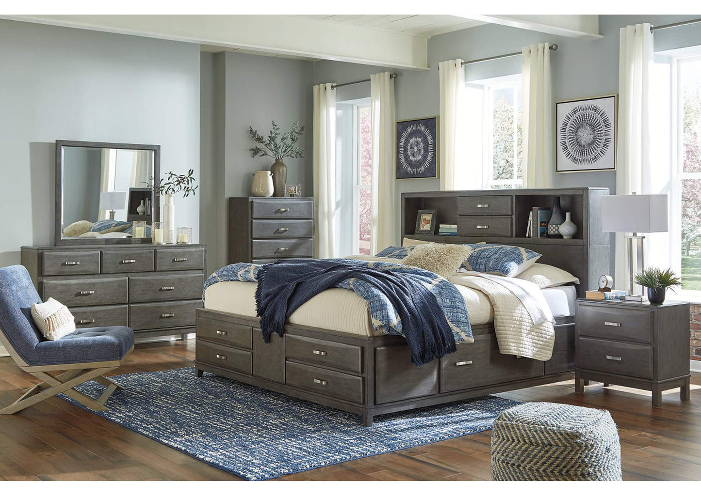 Caitbrook King Storage Bed with 8 Drawers