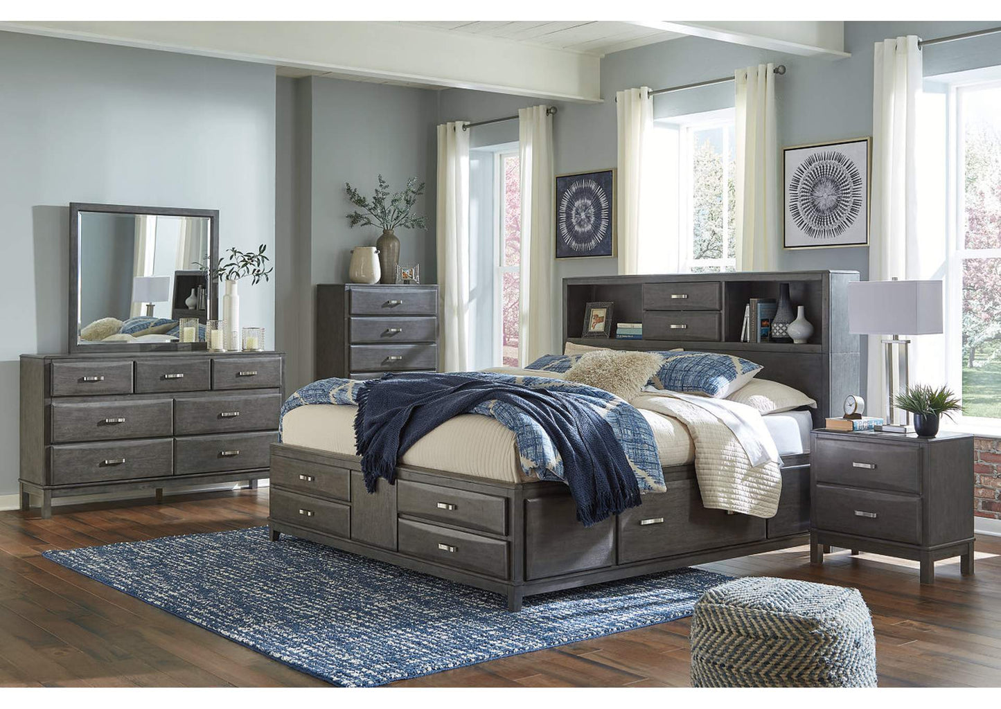 Caitbrook Queen Storage Bed with 8 Drawers