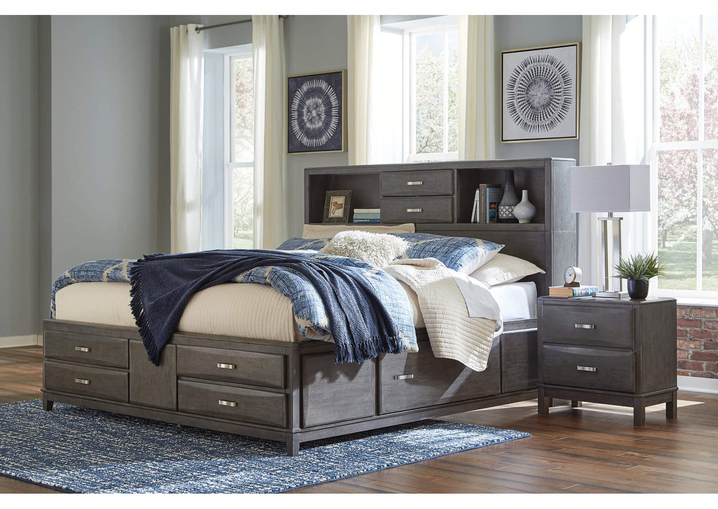 Caitbrook Queen Storage Bed with 8 Drawers