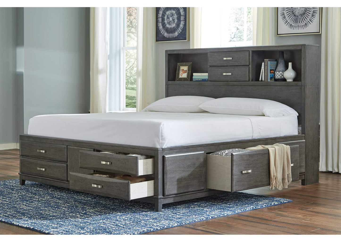 Caitbrook Queen Storage Bed with 8 Drawers