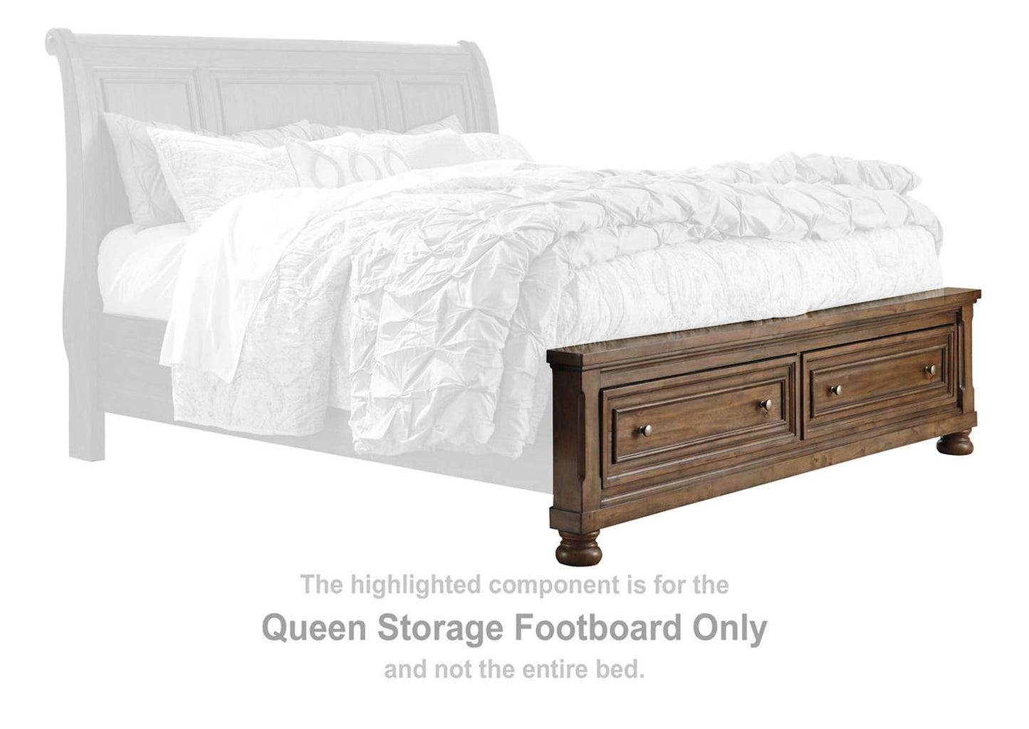 Flynnter Queen Sleigh Bed with 2 Storage Drawers