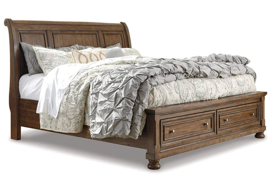 Flynnter King Sleigh Bed with 2 Storage Drawers