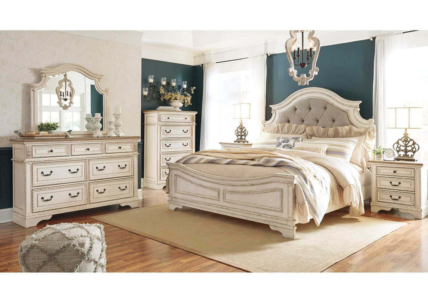 Realyn California King Upholstered Panel Bed