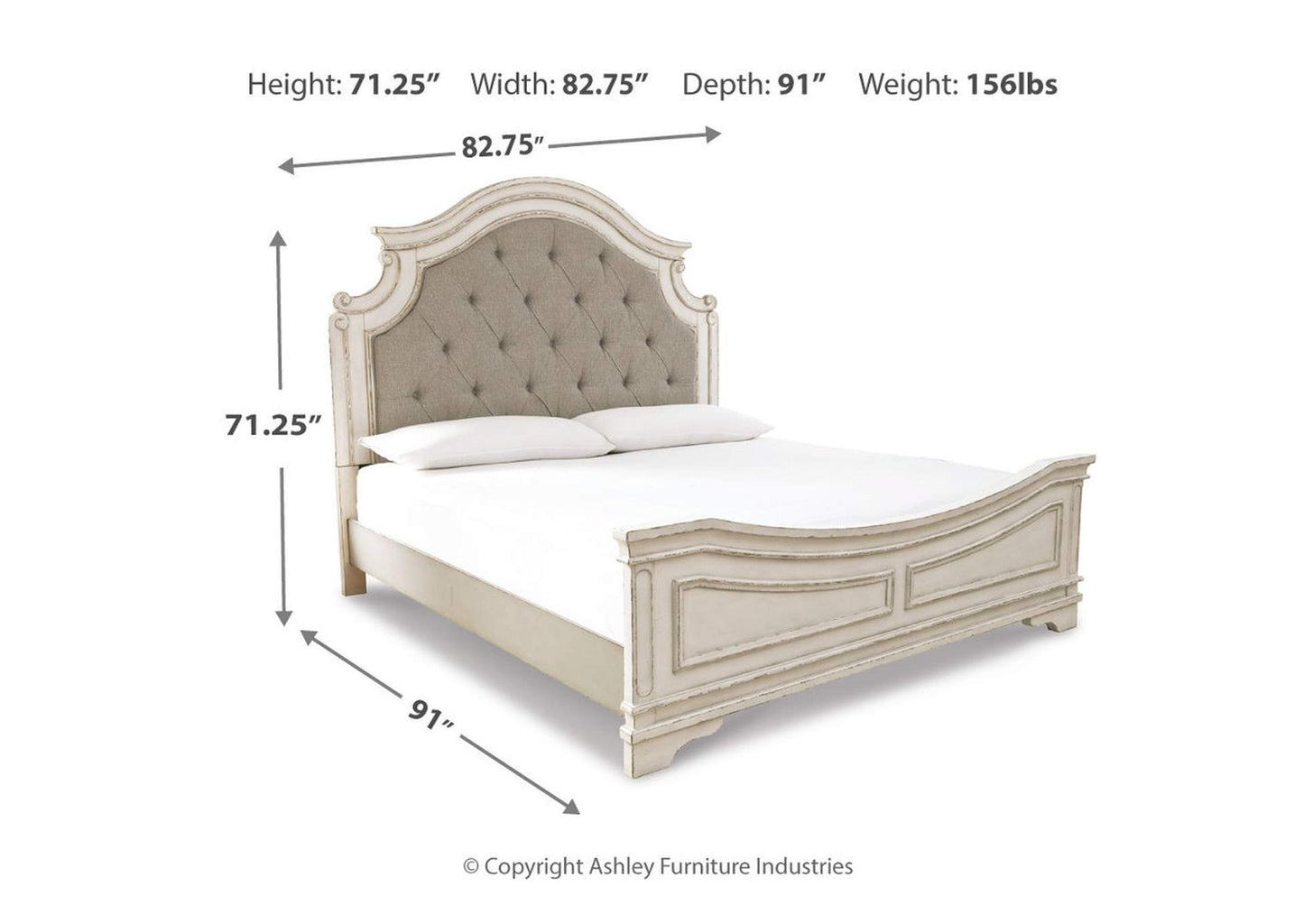 Realyn California King Upholstered Panel Bed