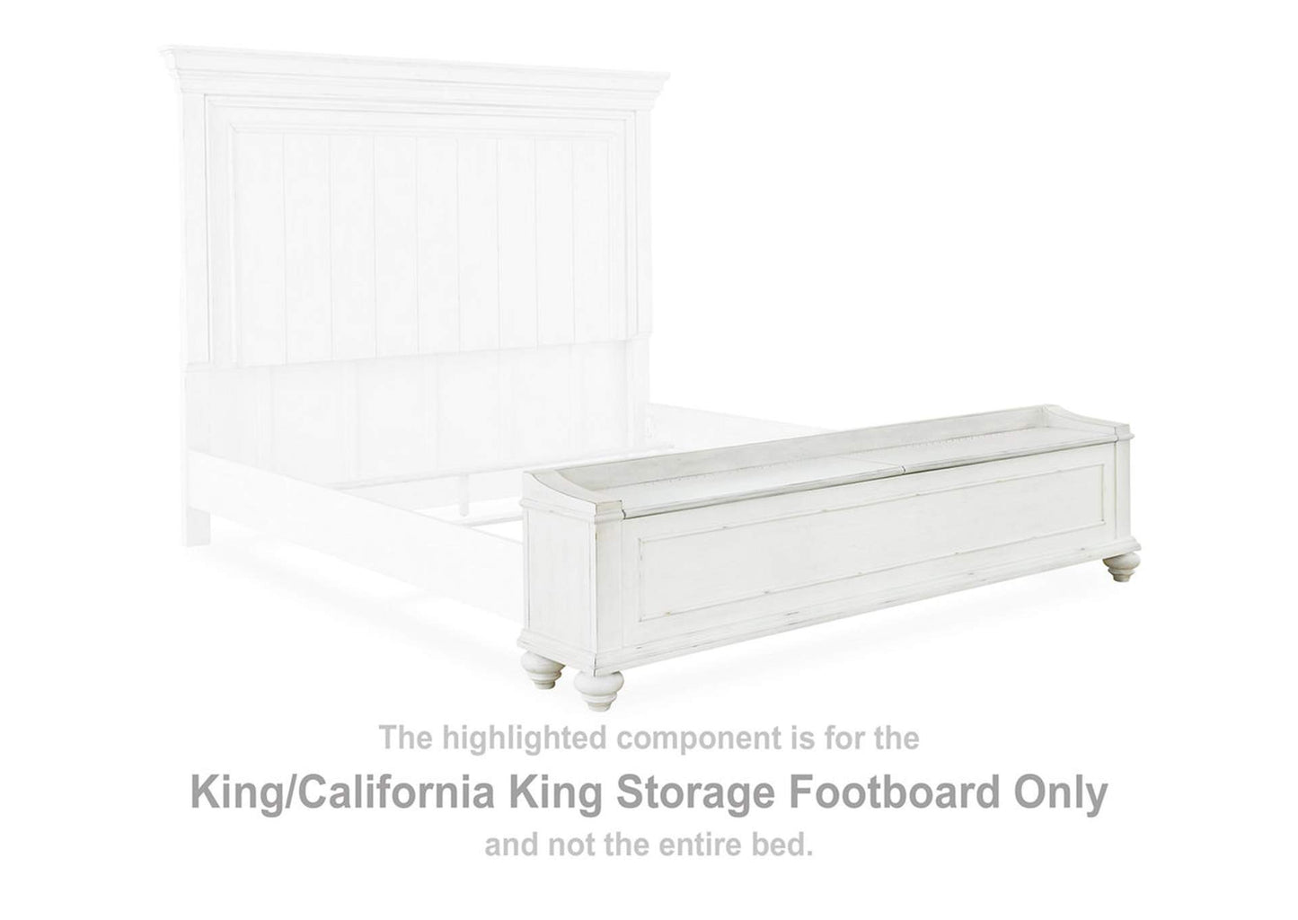 Kanwyn California King Panel Bed with Storage Bench