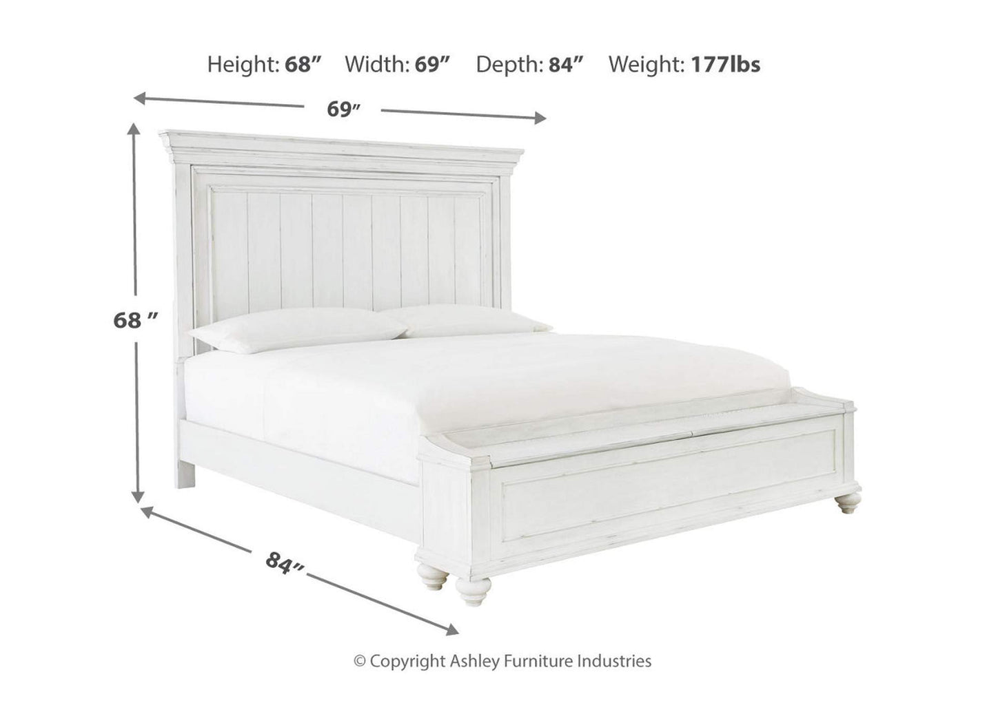 Kanwyn Queen Panel Bed with Storage Bench