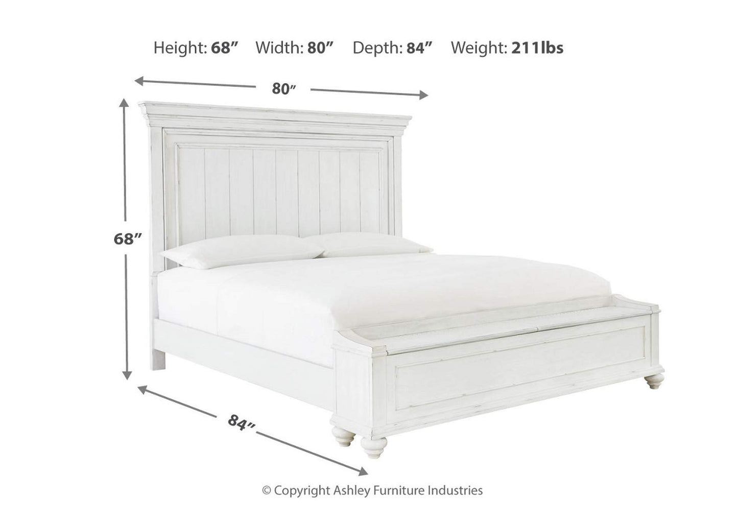 Kanwyn King Panel Bed with Storage Bench