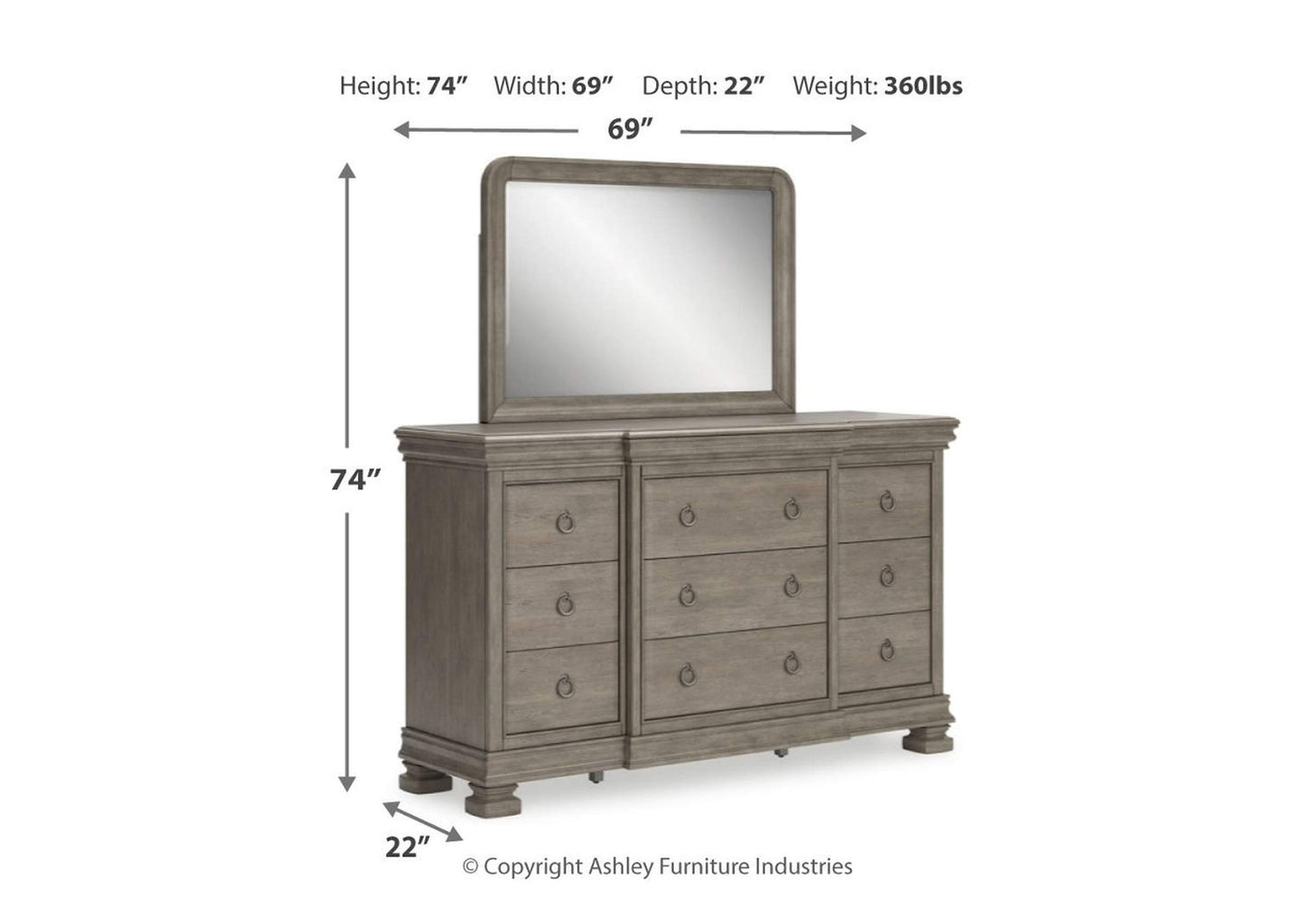 Lexorne Dresser and Mirror