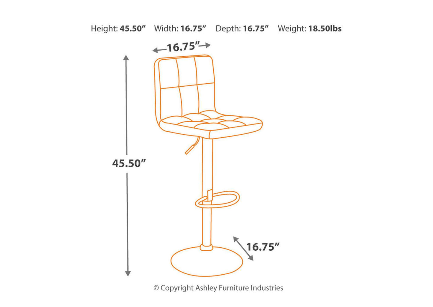 Bellatier Adjustable Height Bar Stool