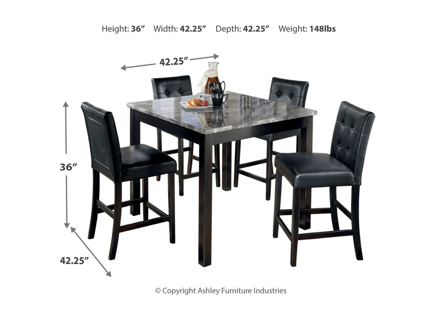 Maysville Counter Height Dining Table and Bar Stools (Set of 5)