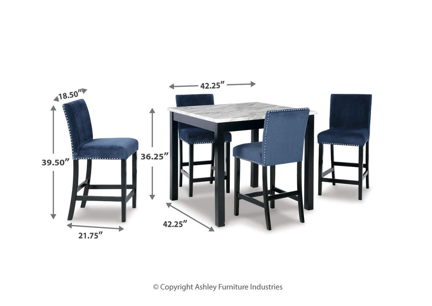 Cranderlyn Counter Height Dining Table and Bar Stools (Set of 5)