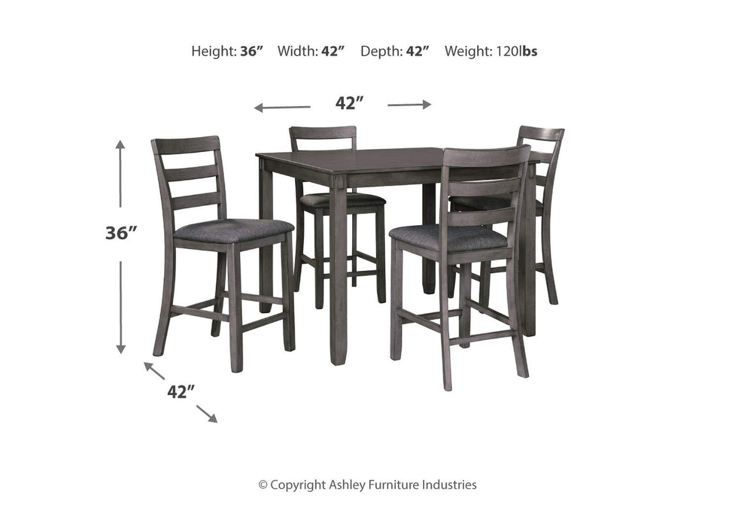 Bridson Counter Height Dining Table and Bar Stools (Set of 5)