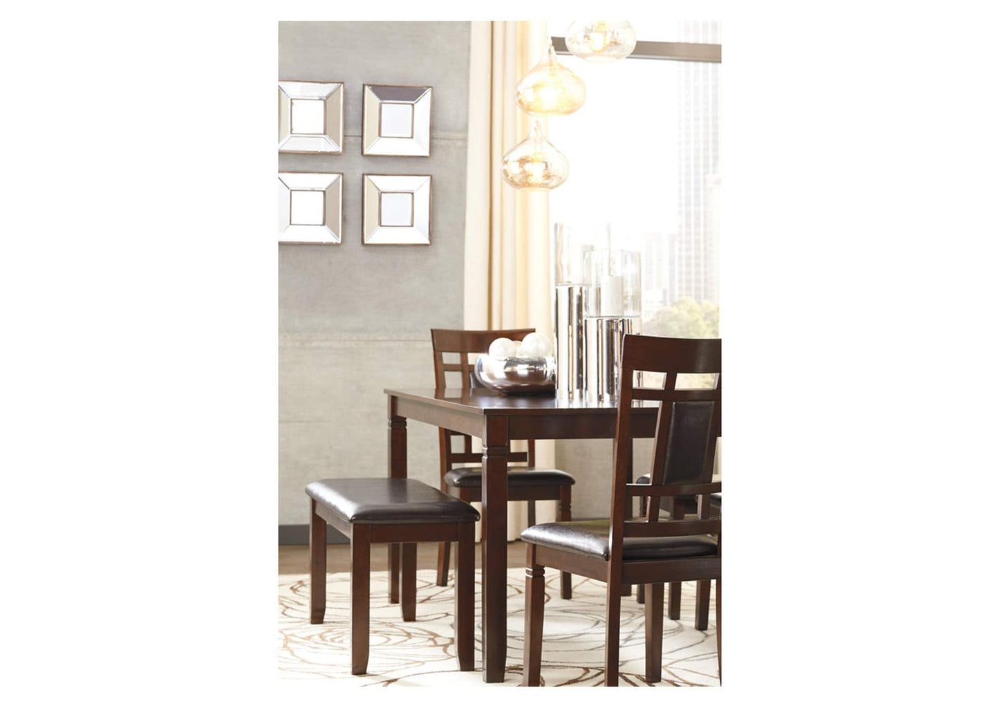 Bennox Dining Table and Chairs with Bench (Set of 6)