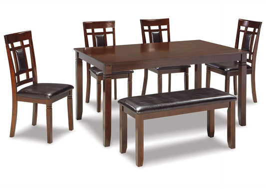 Bennox Dining Table and Chairs with Bench (Set of 6)