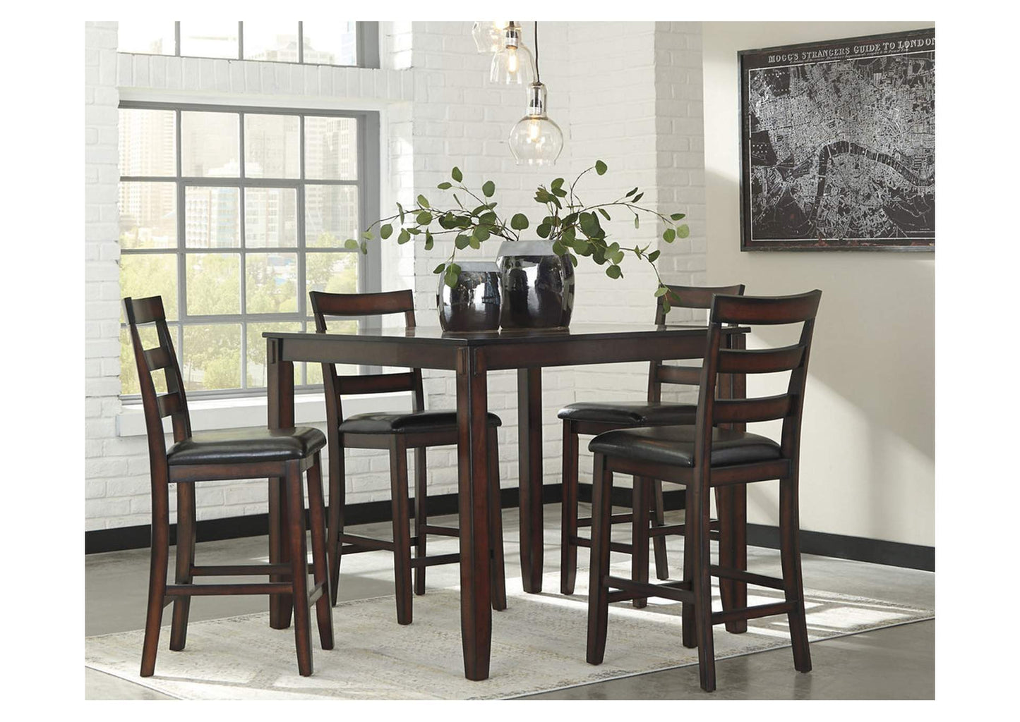 Coviar Counter Height Dining Table and Bar Stools (Set of 5)