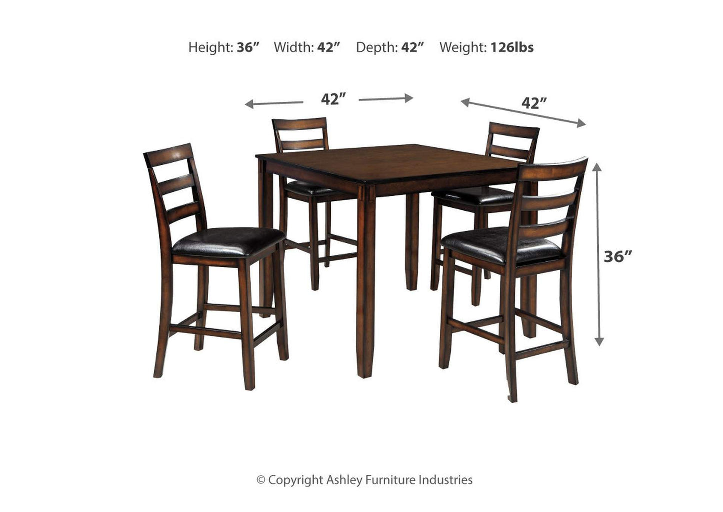 Coviar Counter Height Dining Table and Bar Stools (Set of 5)